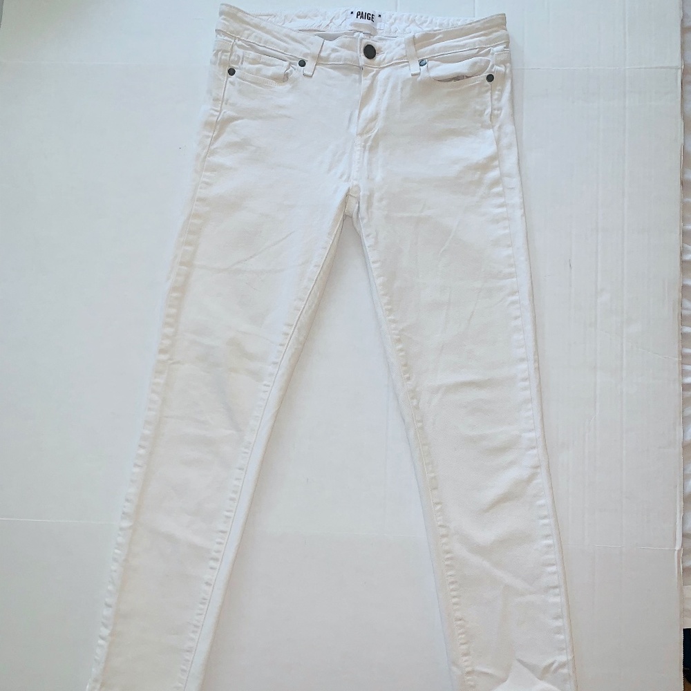 White PAIGE Skinny Jeans skinny ankle cropped 29